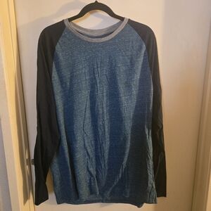 Old Navy Heather Blue and‎ Black Long Sleeve Tee
